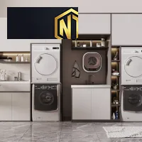 TỦ MÁY GIẶT KẾ HỢP TỦ TIỆN LỢI GỌN GÀNG ĐA NĂNG MẪU 08